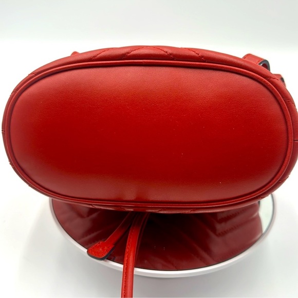 Gucci Marmont Red Leather Backpack - Picture 7 of 12
